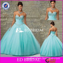 MC28 Latest Design Off Shoulder Crystal Beading Floor Length Ball Gown Quinceanera Dresses Turquoise